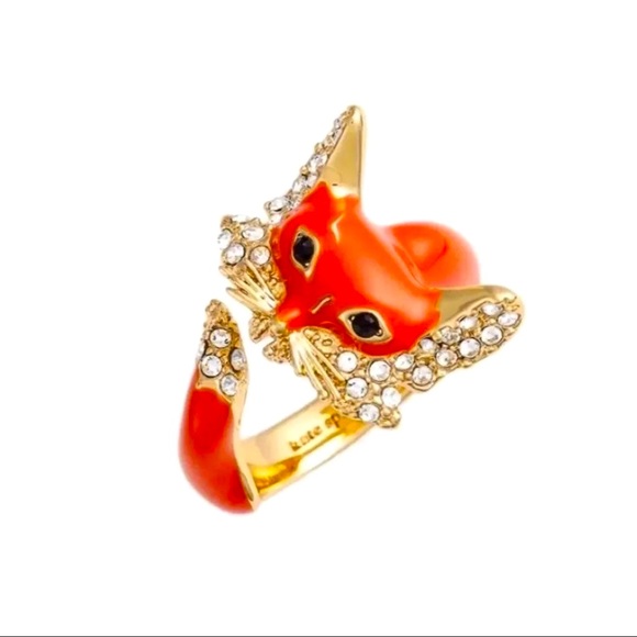 Kate Spade Into the Woods Fox Ring Size 5.5